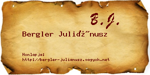 Bergler Juliánusz névjegykártya